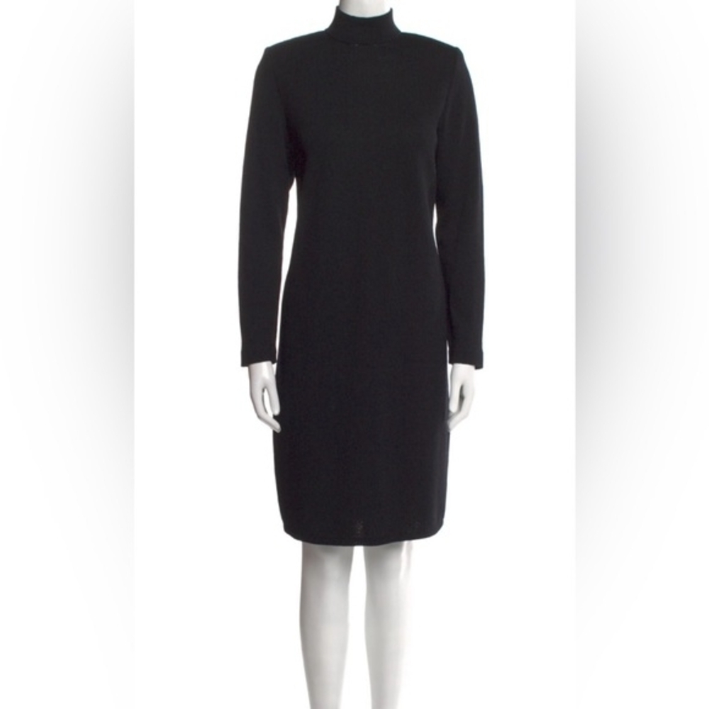 St. John Collection By Marie Gray Wool Knee Length Mock Neck Wool Dress Size 8
